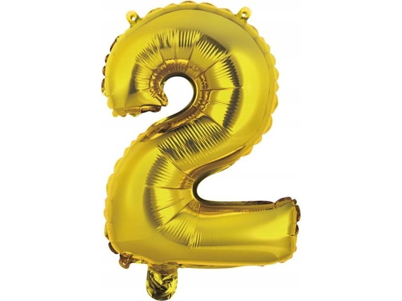 Amscan Folienballon Mini Nummer 2 Gold 37,5X40cm