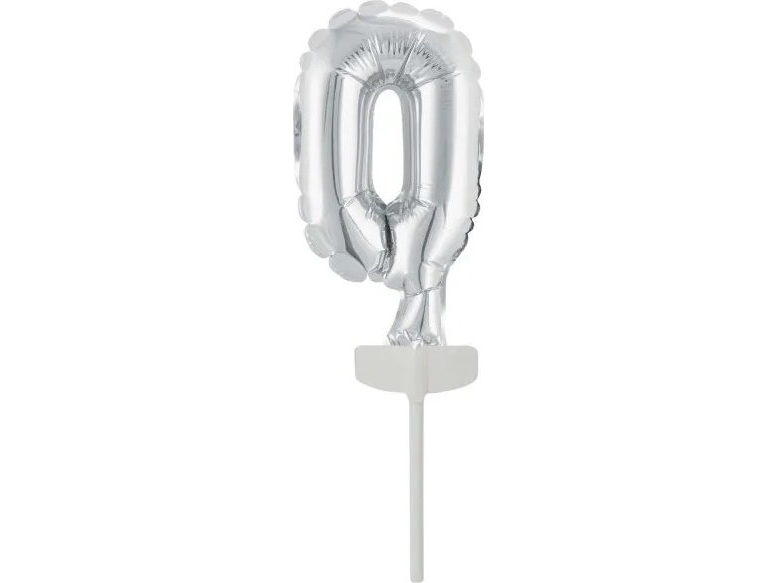Amscan Folienballon Mini-Ziffer 0 Silber 7,5X12 Cm