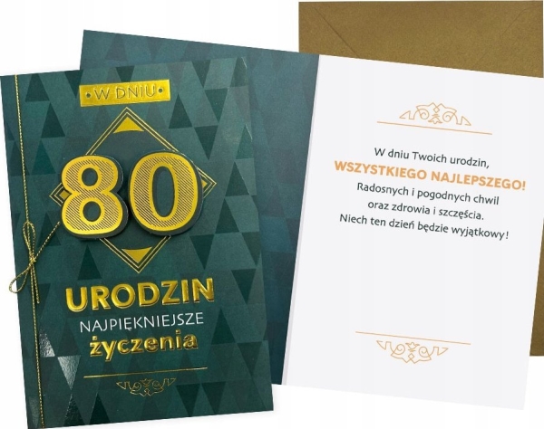 Yeku B6 Geburtstagskarte 80 Männlich