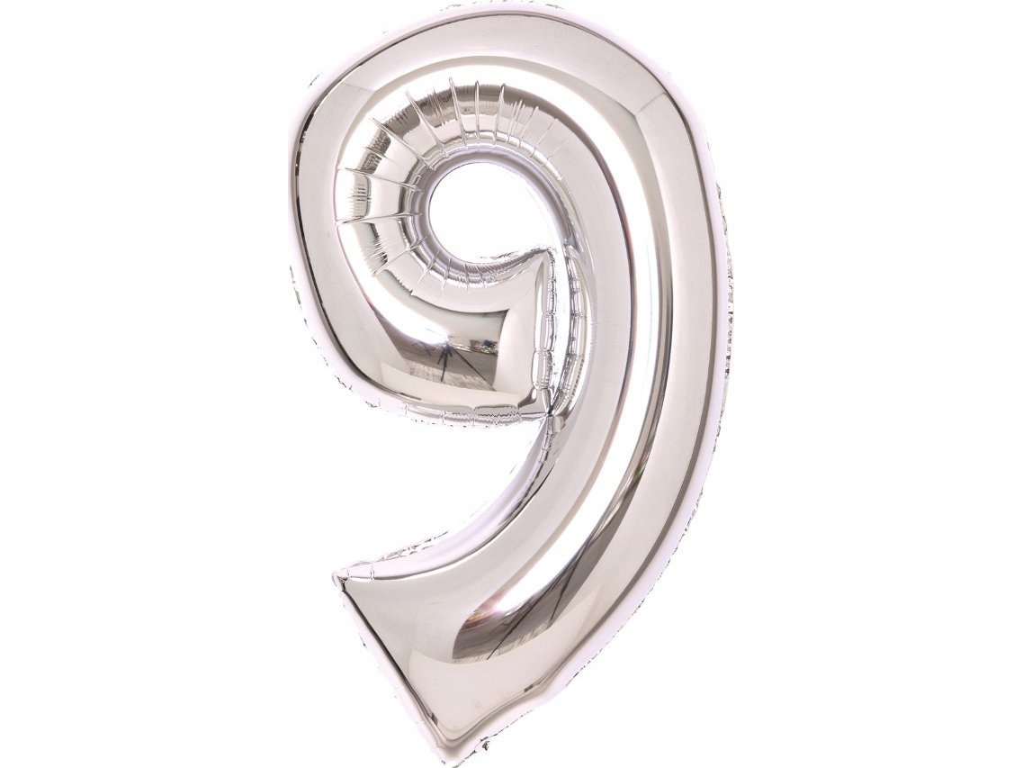AMSCAN Folieballong nummer 9 silver 47x66cm | Trädgården - Pools & Vatten spel - Poolleksaker | GameStuff