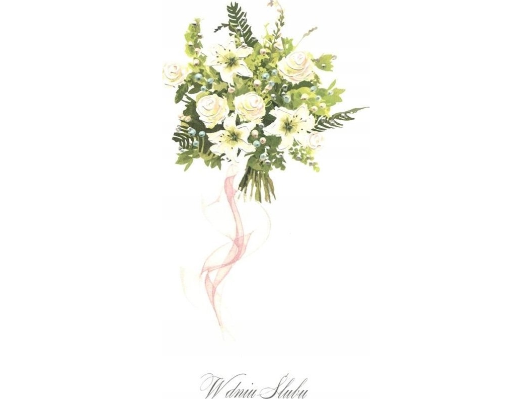 Mak Hochzeitskarte Dl S64 - Grüner Blumenstrauß