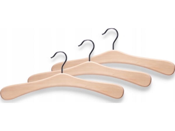 Zeller tøjbøjler i træ, 3 stk.