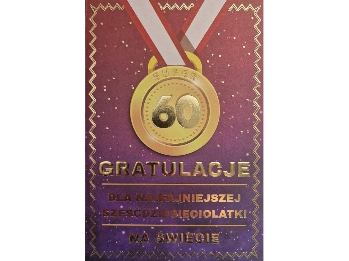 Yeku Card Geburtstag 60 Medaille Damen
