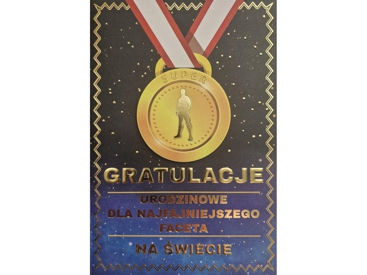 Card Birthday Medal til mænd