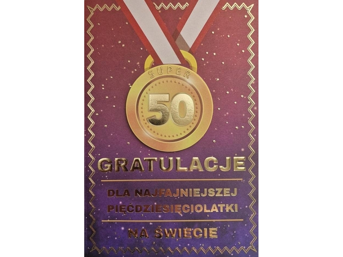 Yeku Geburtstagskarte 50 Medaille Damen