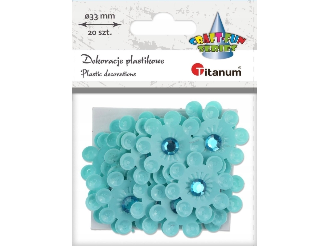Titan Selbstklebende 3D-Dekorationen Blaue Blumen 20 Stk