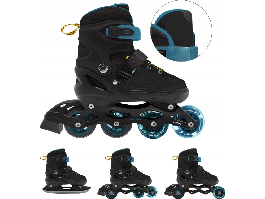 Spokey Adjustable Roller Skates Kids 4In1 Spokey Quattro