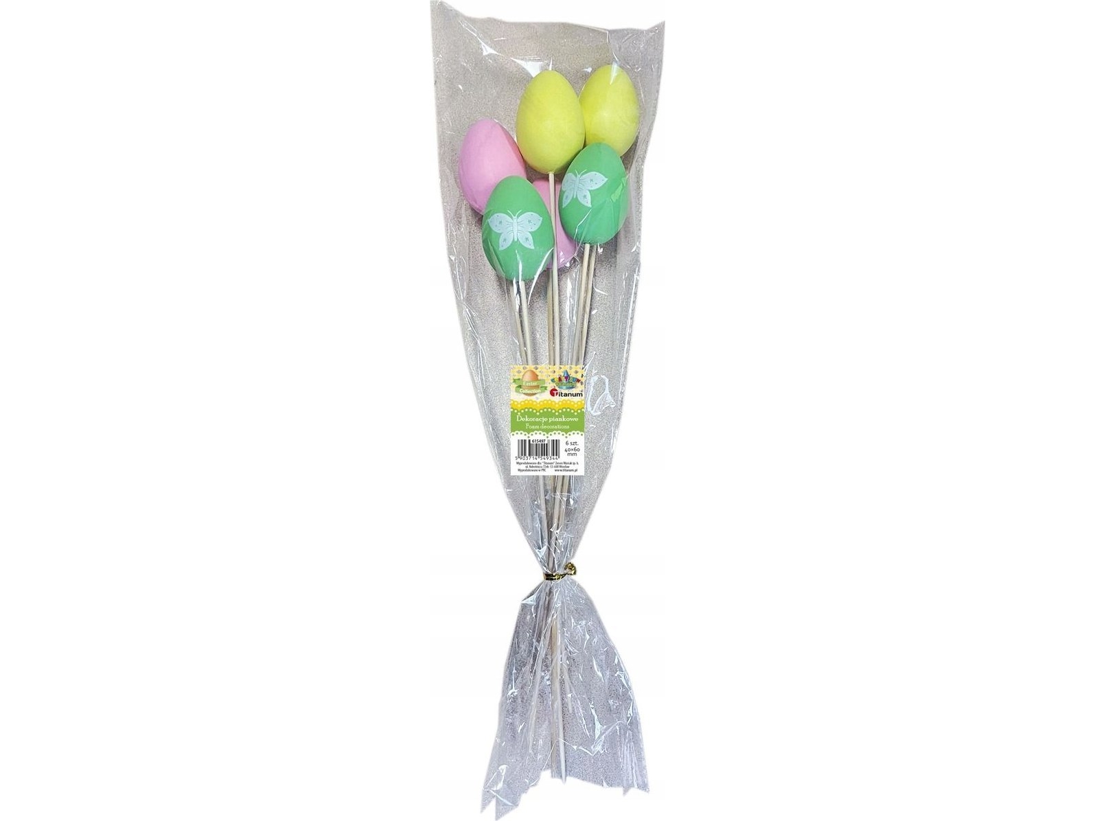 Titanum Plastik-Eier Auf Einer Spitze 40X60mm 6Pcs