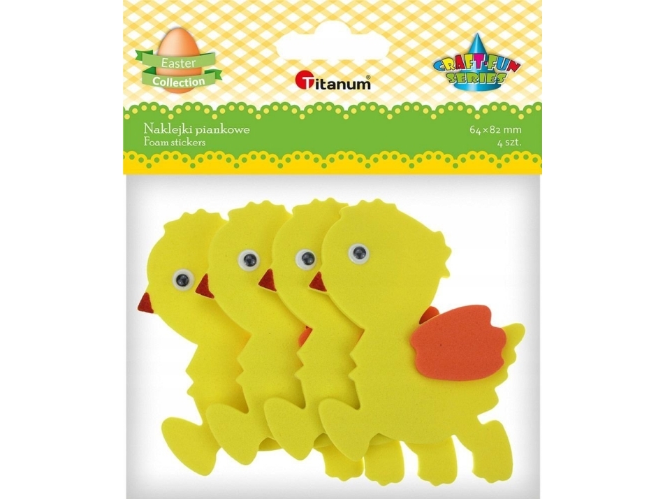 Titanum 3D skumklistermärken kycklingar 64x82 mm, 4 st | Skola & Hobby - Festdekorera - Klistermärken | GameStuff