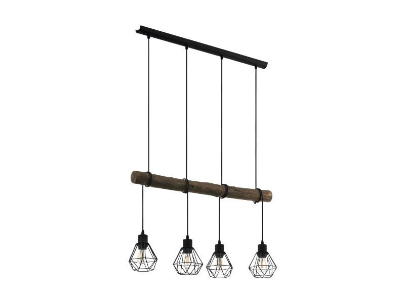 Eglo Horningstops 1 Langbord 4Xe27 L710 Sort Natur