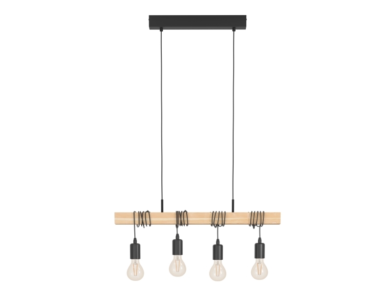 EGLO TOWNSHEND Långbordshänge med 4 uttag - Svart | Belysning - Inomhusbelysning - Taklampa & Pendellampa | GameStuff