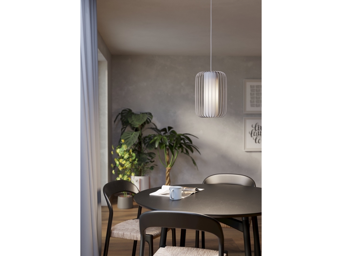 Eglo Terrarosa Pendel E27 Ø240 Sand/vit