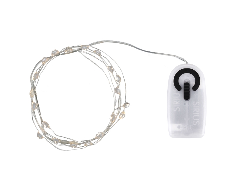 Sirius Home Maggie, Leichte Dekorationskette, Silber, Glas, Flexibel, 20 Lampen, Led