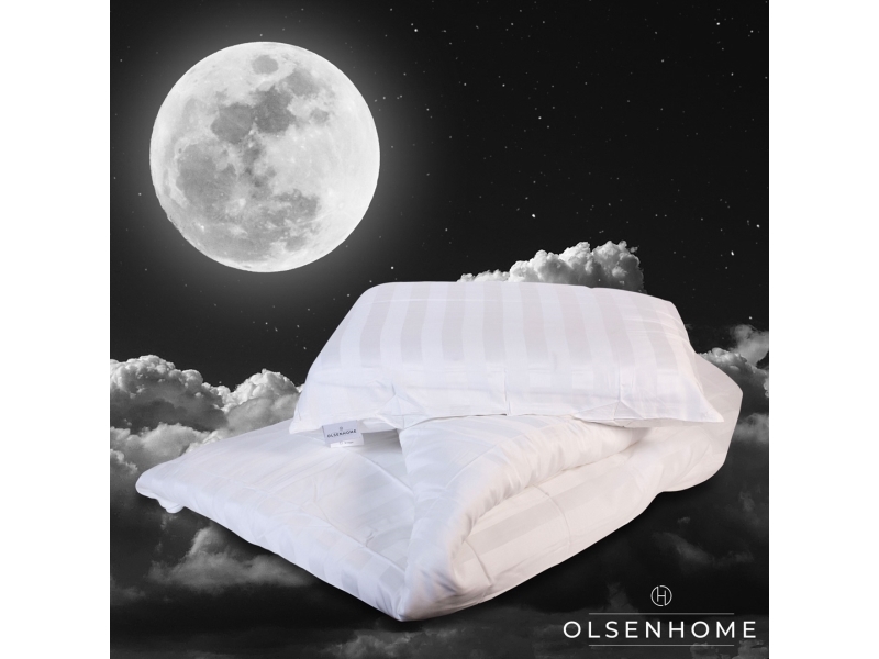 Olsenhome - Bambus Satin Sengesæt Hvid - 140X220 Cm