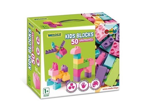 Wader Kids Blocks Pink Byggeklodser 50 El. 41297 Wader