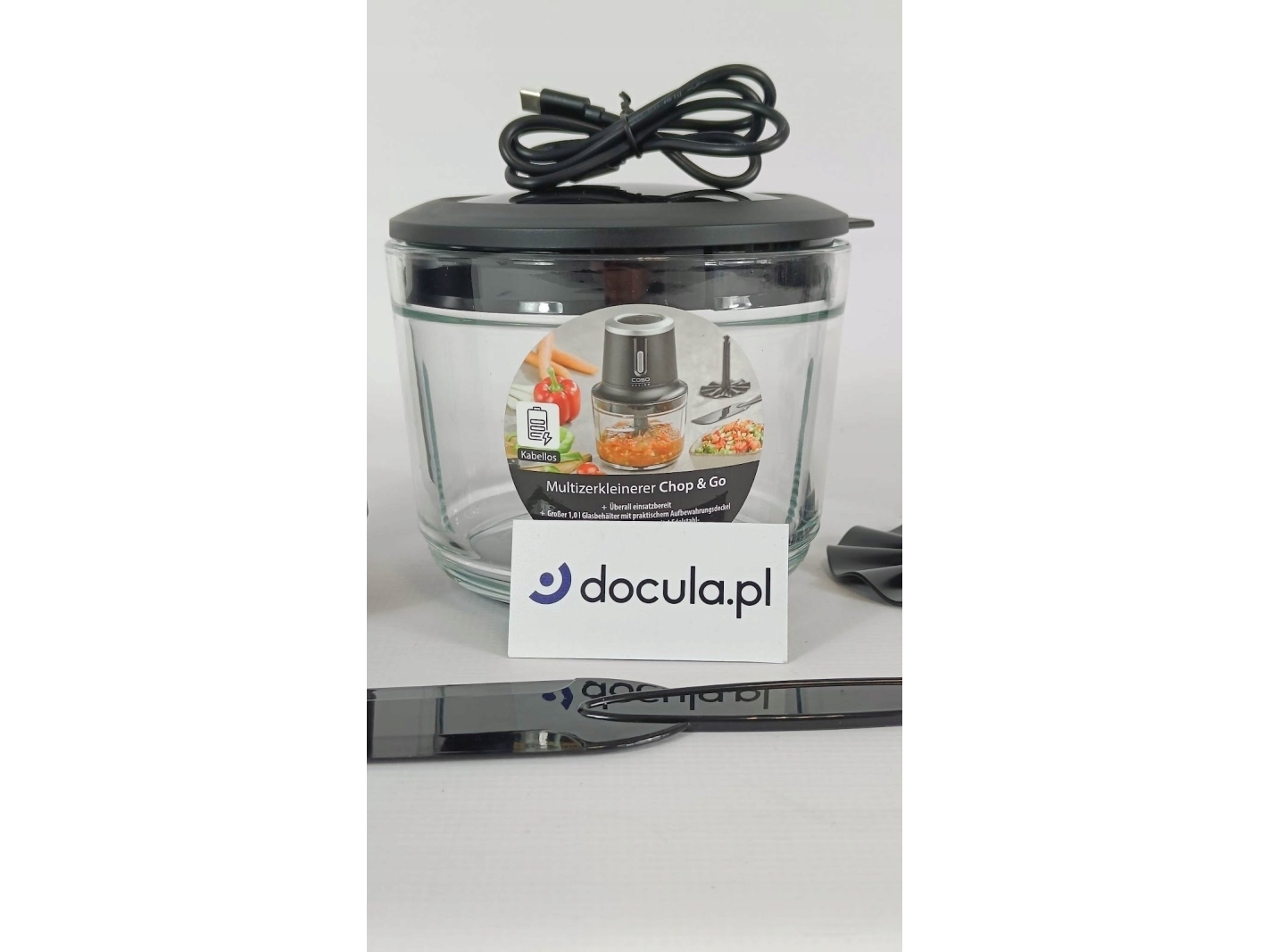 Caso Zerkleinerer, glasbehållare, 1.000 ml, batteridriven, Li-jonbatteri, 200 Watt (Lei 1747) | Vitvaror - Spisar - Induktionshällar | GameStuff