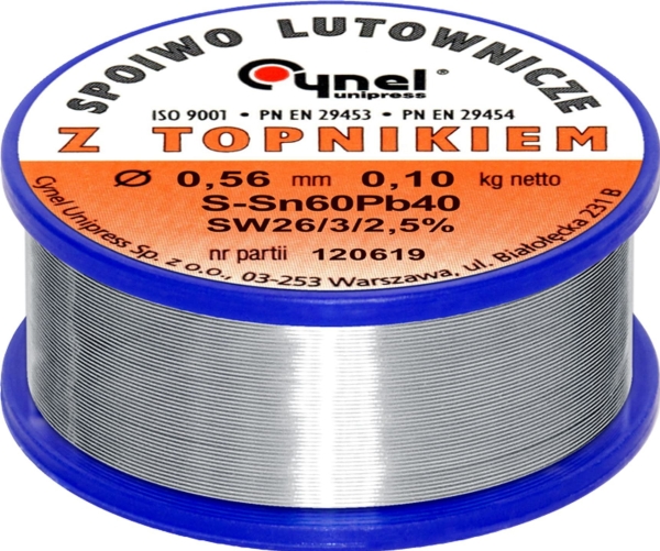 Blow Lydmetalis su fliusu CYNEL Sn60Pb40 SW26 0,56mm 100g