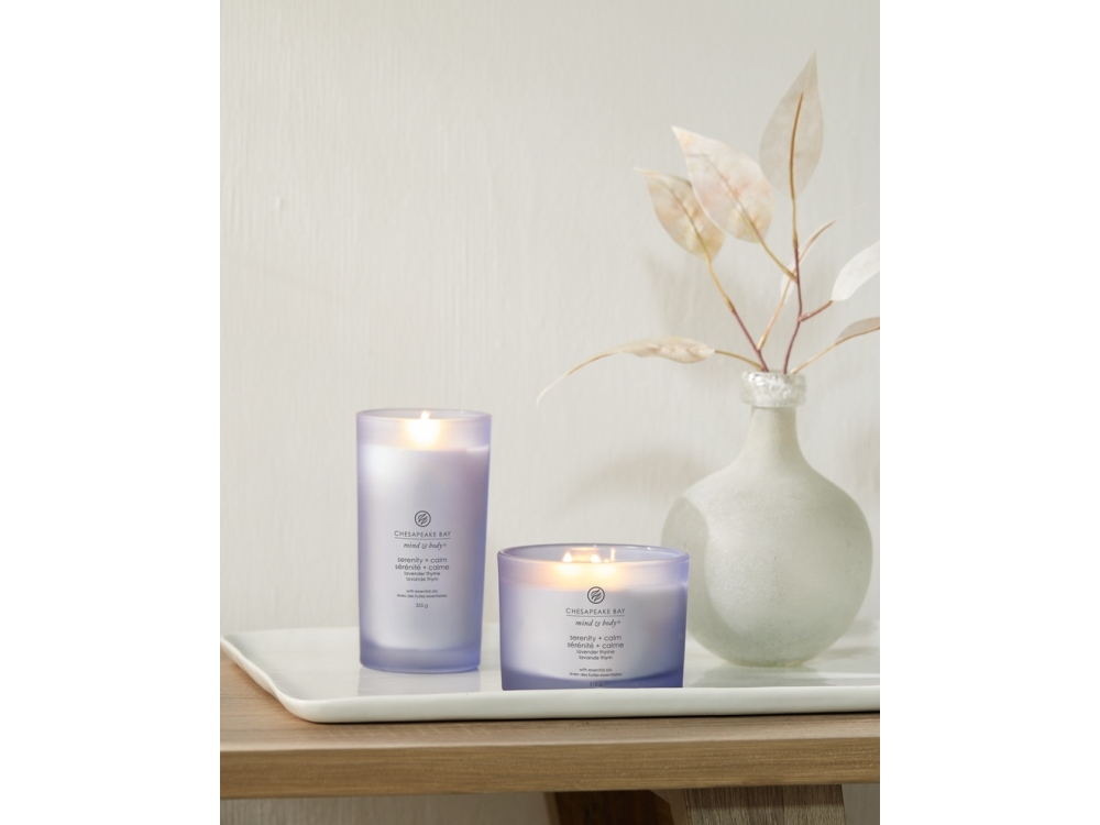 Chesapeake Duftlys med tre væger Serenity &amp  Calm Lavender Thyme  3 væger 312 g