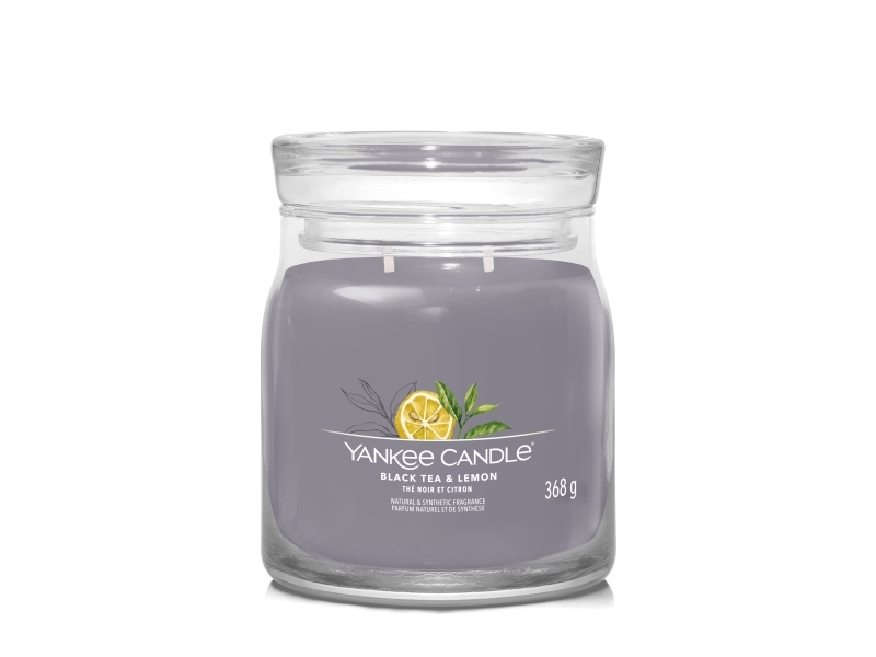 Yankee Candle Black Tea & Lemon, Rund, Grå, Black Tea (Leaf), Citron, Musk, Vanilie, 50 T, 1 Stk