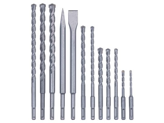 Einhell 49240295, Borrhammare, Borrsats, SDS Plus, Grå, 10 styck, Flatmejsel, Spetsig mejselbits | Elverktyg - DIY - Elverktyg 230V - Kapsåg/geringssåg | GameStuff