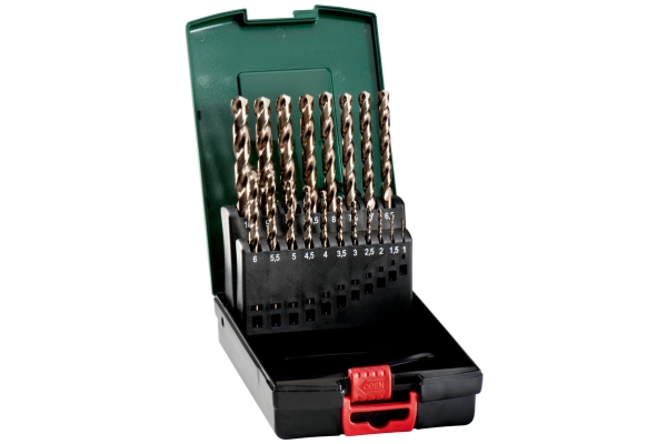 Metabo 627671000, Boremaskine, Cast Steel, Metal Uden Jern, Plast, Stål, 135°, Cobalt Alloy High-Speed Steel (Hss-Co), 19 Stk