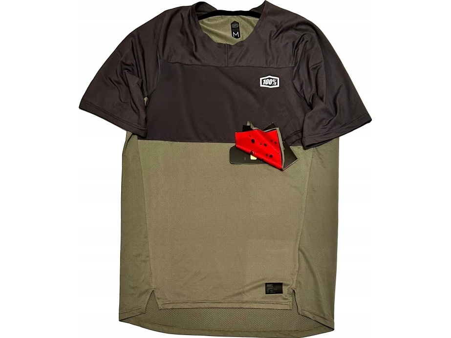100% t-shirt med logo 100% CELIUM jersey kort ærme Army str. M (NY)