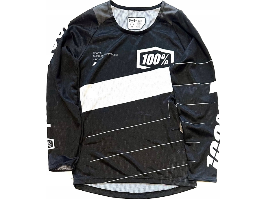 100% Junior jersey 100% R-CORE Jersey langærmet Sort størrelse M (NY 2023)