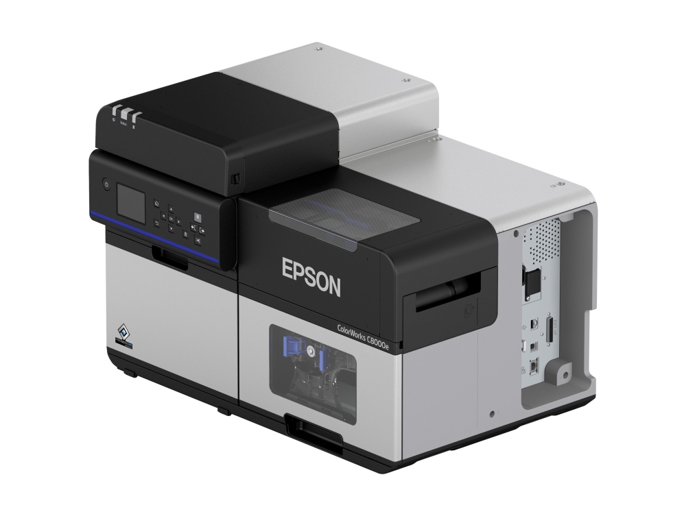 Epson Colorworks C8000e (Bk) - Etikettskriver - Farge - Ink-Jet - Rull (11,2 Cm) - 600 X 1200 Dpi - Inntil 300 Mm/Sek (Mono) / Inntil 300 Mm/Sek (Farge) - Gigabit Lan, Usb 3.0, Seriell