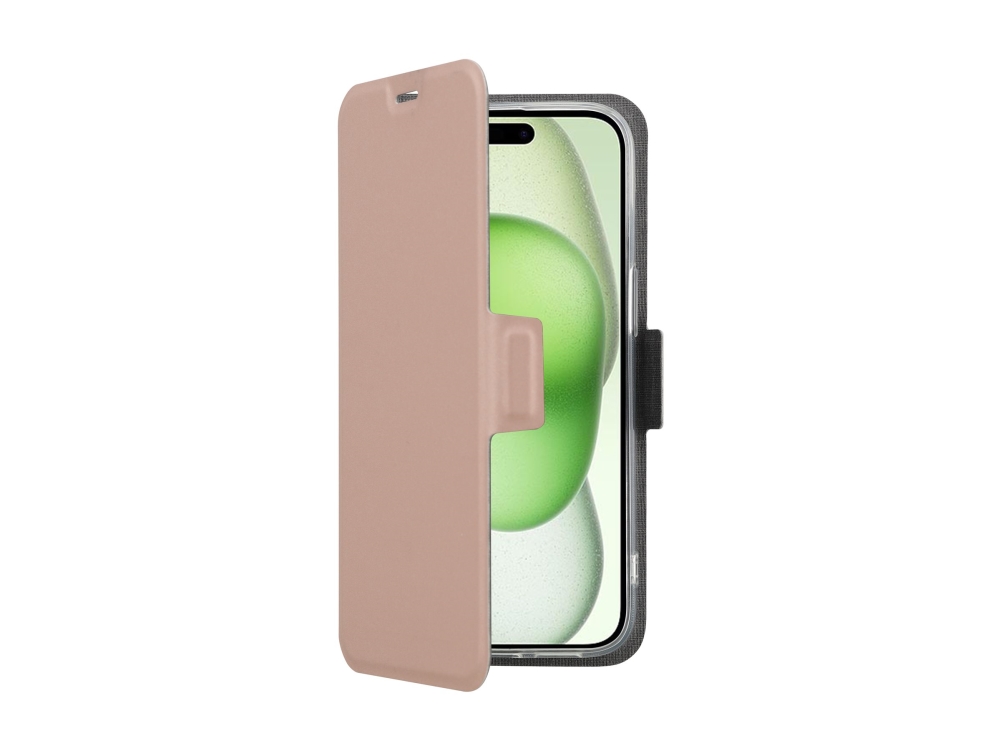 Screenor Clever - Flipomslag Til Mobiltelefon - Magsafe-Kompatibilitet - Økolæder, Termoplastisk Polyuretan (Tpu) - Rose - For Apple Iphone 16 Plus