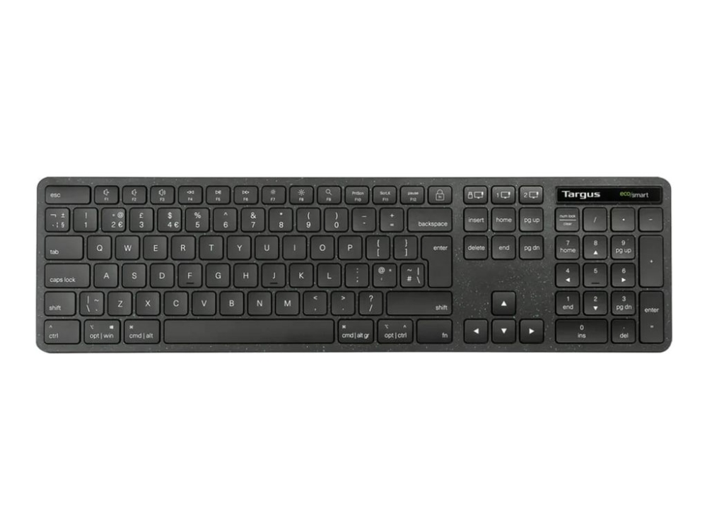 Targus Ecosmart Akb873uk, Volle Größe (100%), Kabellos, Rf Wireless + Bluetooth, Qwerty, Schwarz