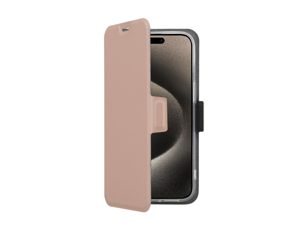 Screenor Clever - Flipomslag Til Mobiltelefon - Magsafe-Kompatibilitet - Økolæder, Termoplastisk Polyuretan (Tpu) - Rose - For Apple Iphone 16 Pro Ma