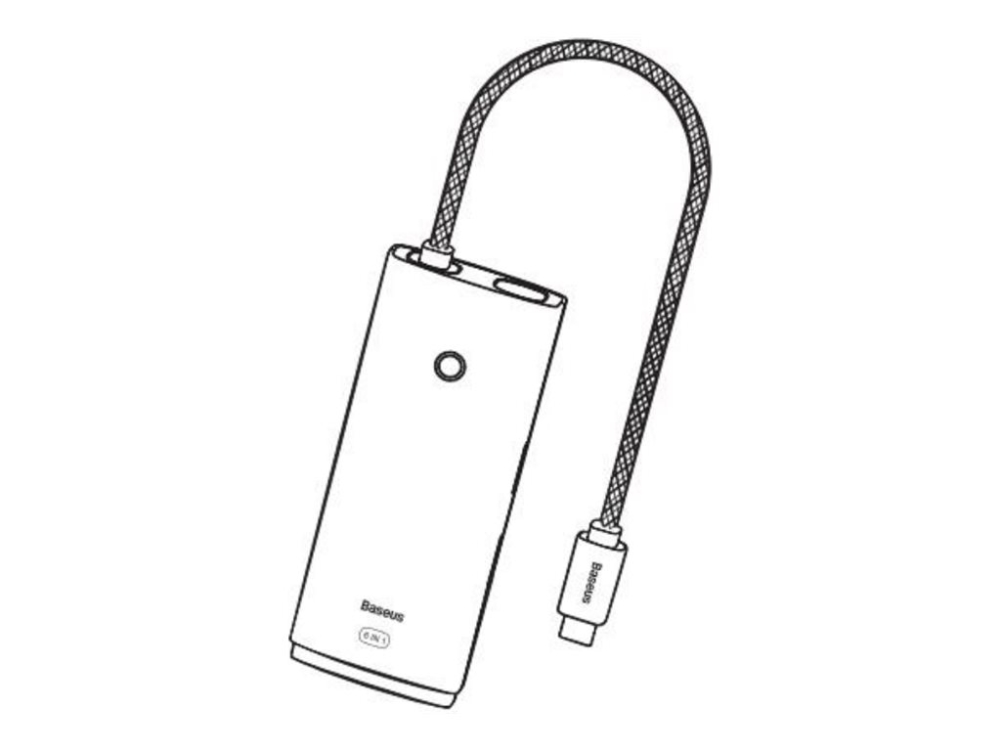 Anschlussstation/Adapter Usb C-Stecker - 2Xusb3.0, Hdmi, Usb C Pd (Laden), Sd/Micro Sd-Steckplätze Baseus