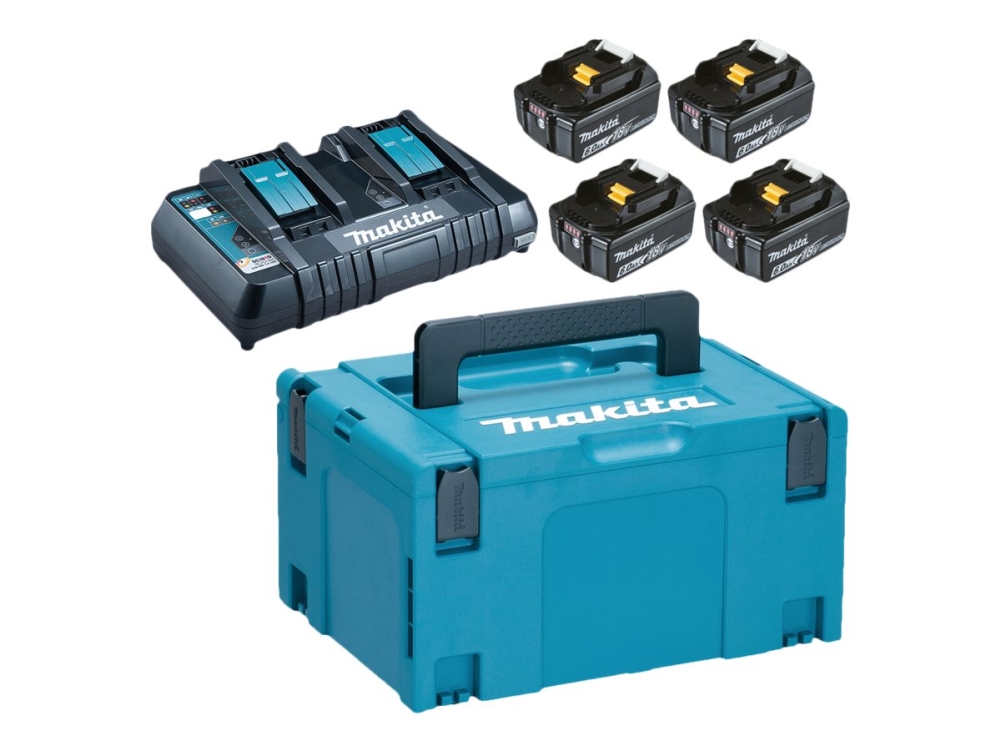 Makita 198091-4, Batterie- & Ladegerät-Set, Lithium-Ion (Li-Ion), 6 Ah, 18 V, Makita, Bohrer, Elektrischer Schraubendreher, Rotationshammer, Sander