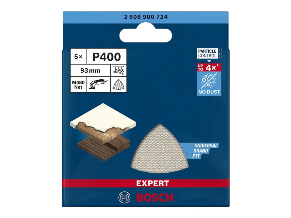 Bosch Expert M480 Net - Slipeark - 5 deler - delta - grovkorn: P400 - 93 mm