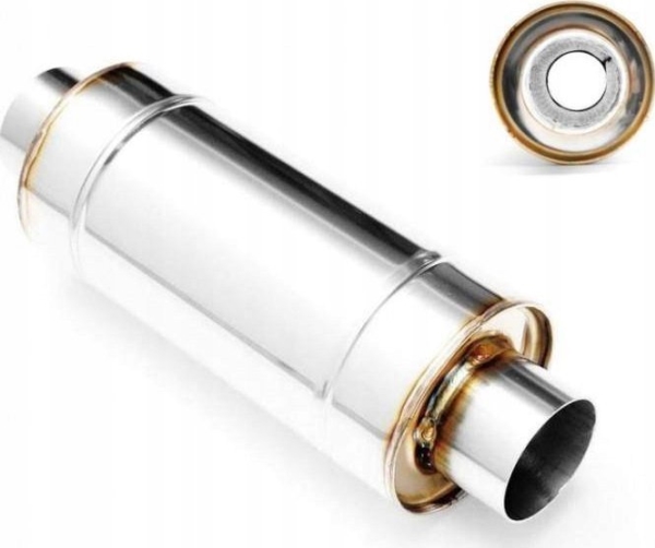 RM Motors Sports 63,5 mm 500 mm lyddæmper med gennemgående hul