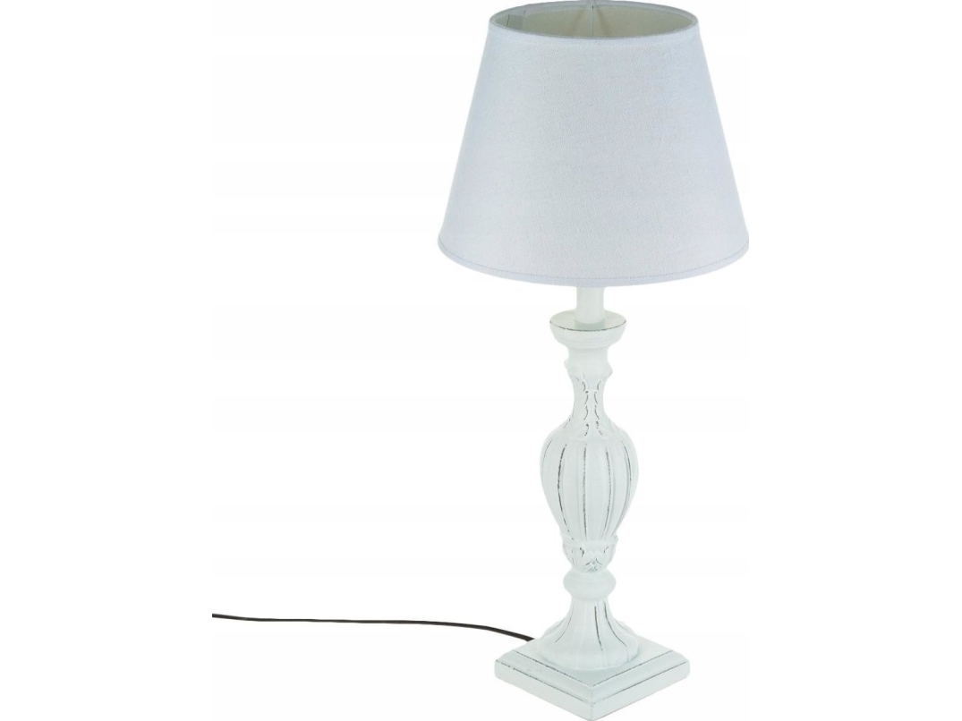 Atmosphera Lampa Stołowa Patine Blanc Z Abażurem, 55 Cm