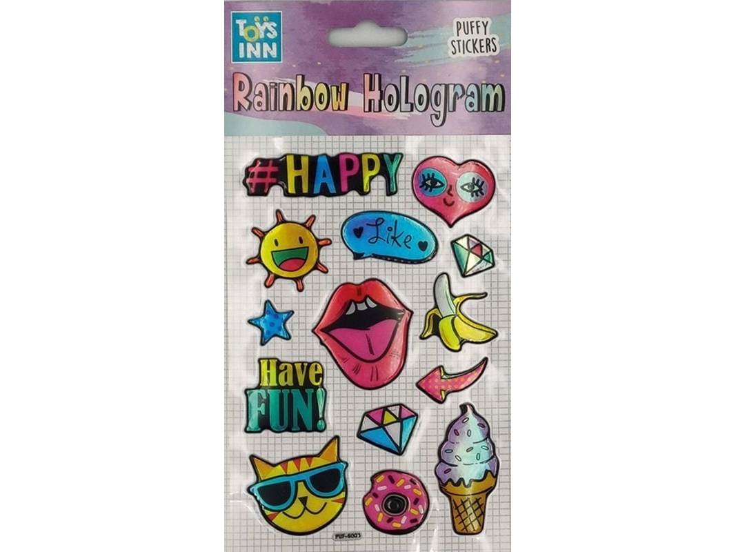 Stnux regnbue hologram klistermærker - happy 8622 STNUX p6