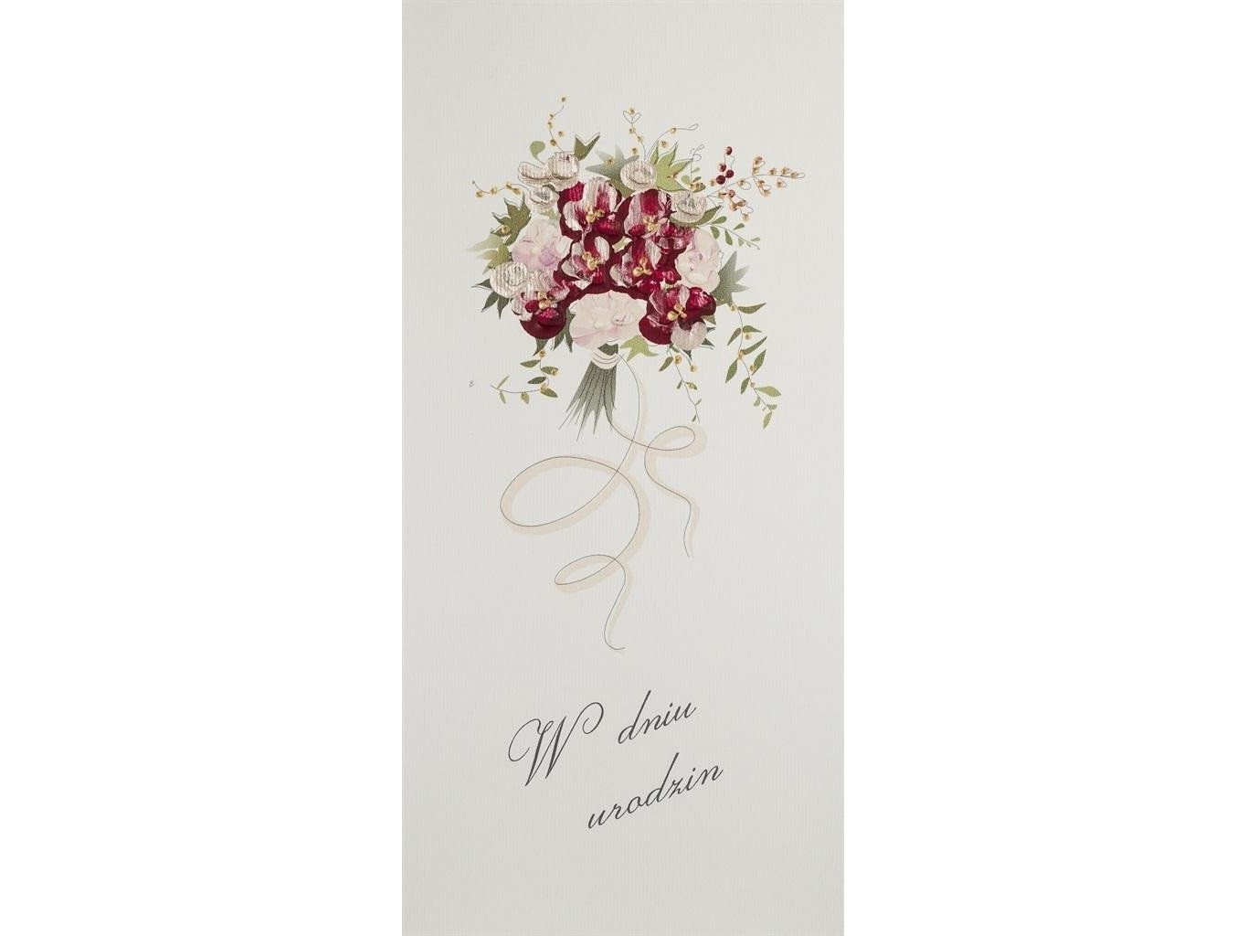Mak Geburtstagskarte Dl U08 - Blumenstrauß Rot