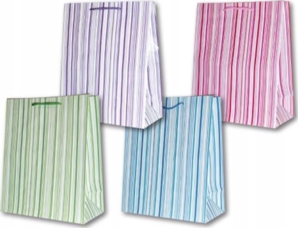 Panorama gavepose dekorativ lamineret PL-6, medium, 76 farvede striber
