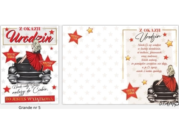 Stamp Karnet Grande Karte + Umschlag Muster Nr. 05 Geburtstag