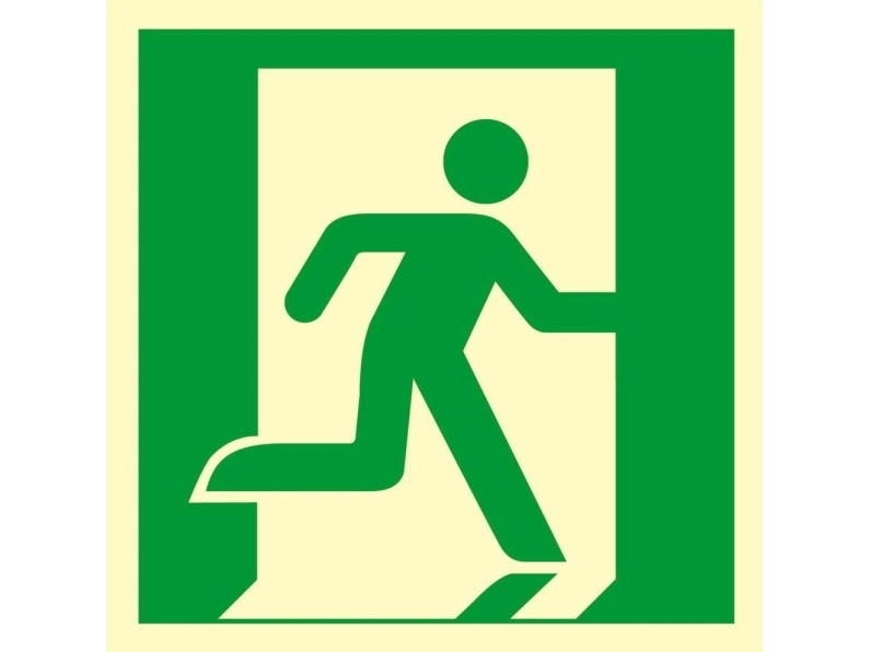 PROCERA TDC-skilt, nødudgang (højre side)