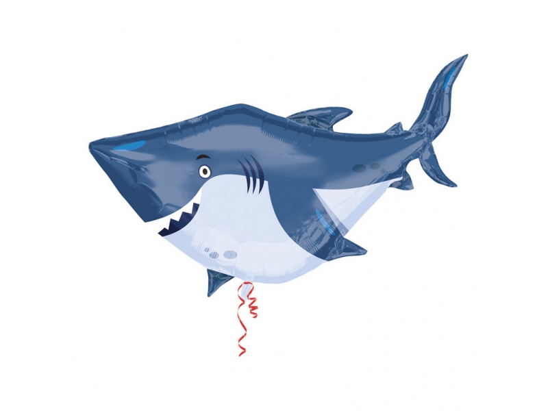 AMSCAN Shark folieballong - 101 x 81 cm - 1 st universal | Utomhusleksaker - Glasögon & Dykmaske - Poolleksaker | GameStuff