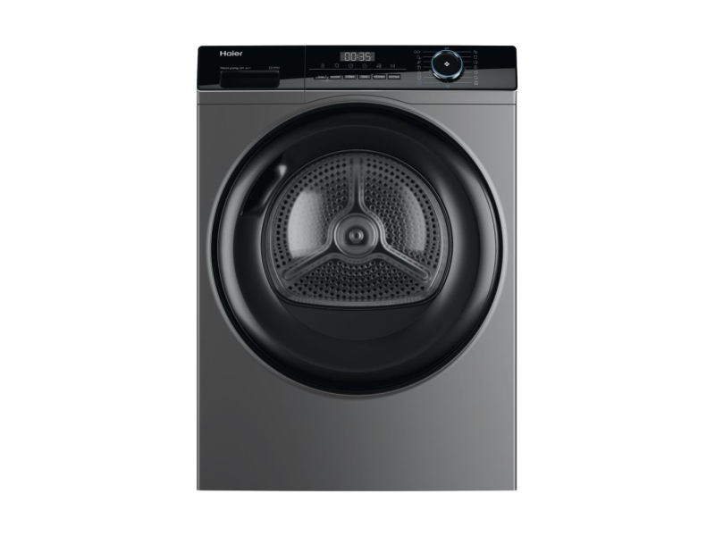 Haier I-Pro Series 3 HD90-A3939R, Fritstående, Front-læsning, Varmepumpe, Anthracit, Knapper, Dreje, Højre
