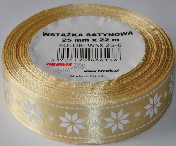 Brewis Weihnachts-Satinband 25Mm X 22M Farbe 6 Brewis