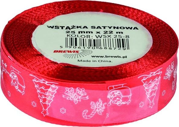 Brewis Weihnachts-Satinband 25Mm X 22M Farbe 8 Brewis