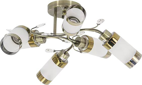 Mdeco Glamour Loftslampe Elm8267/6 21Qg Til Spisestue Messing