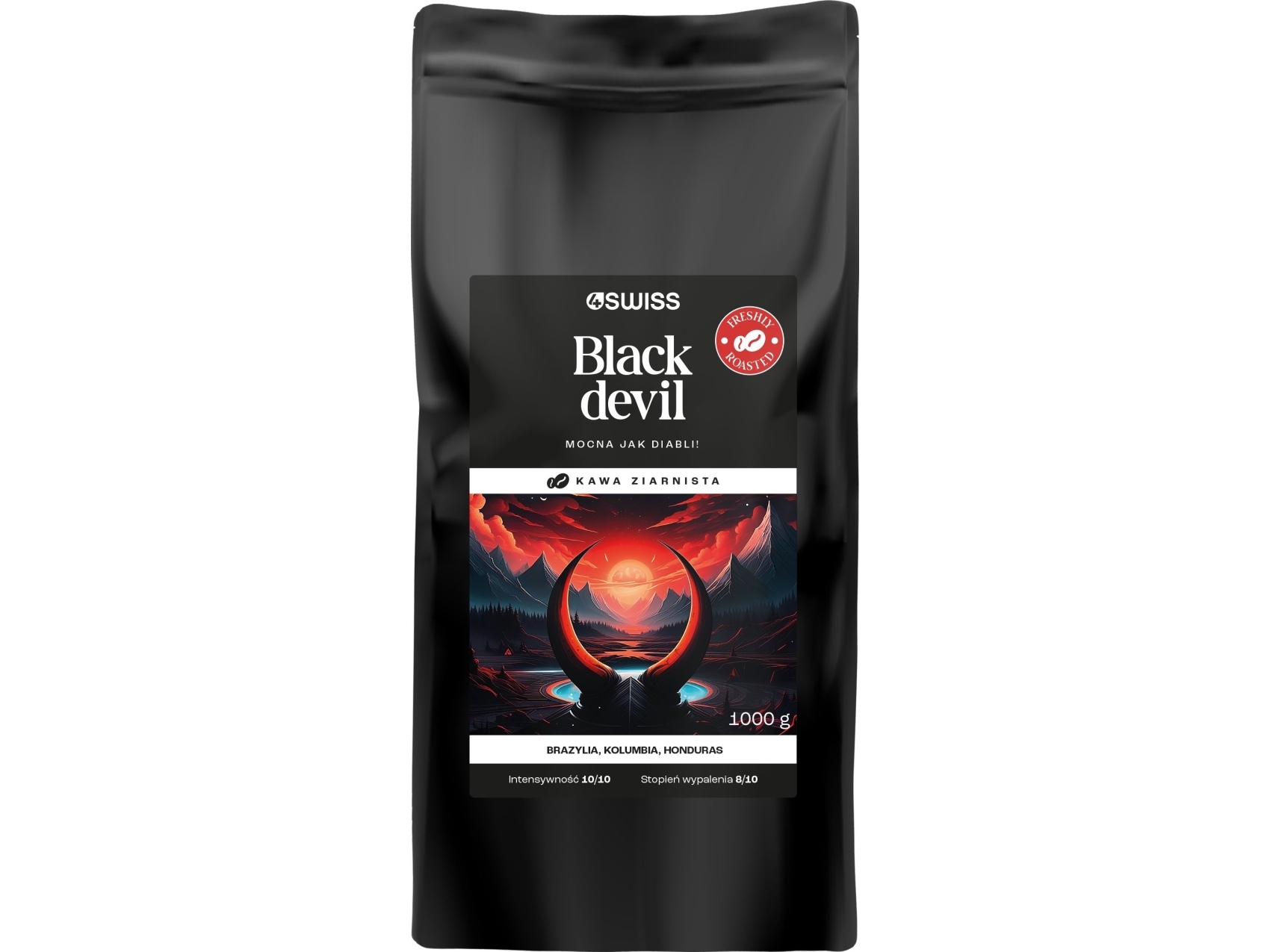 Kawa Ziarnista 4Swiss Black Devil Świeżo Palona 1 Kg