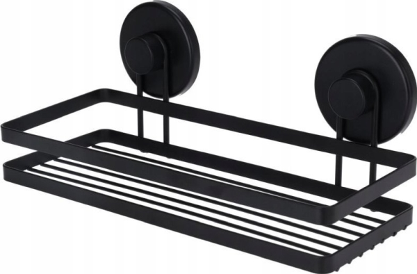 Bathroom Solutions Saugnapf-Badekorb Schwarz, 25 X 10 X 8,7 Cm
