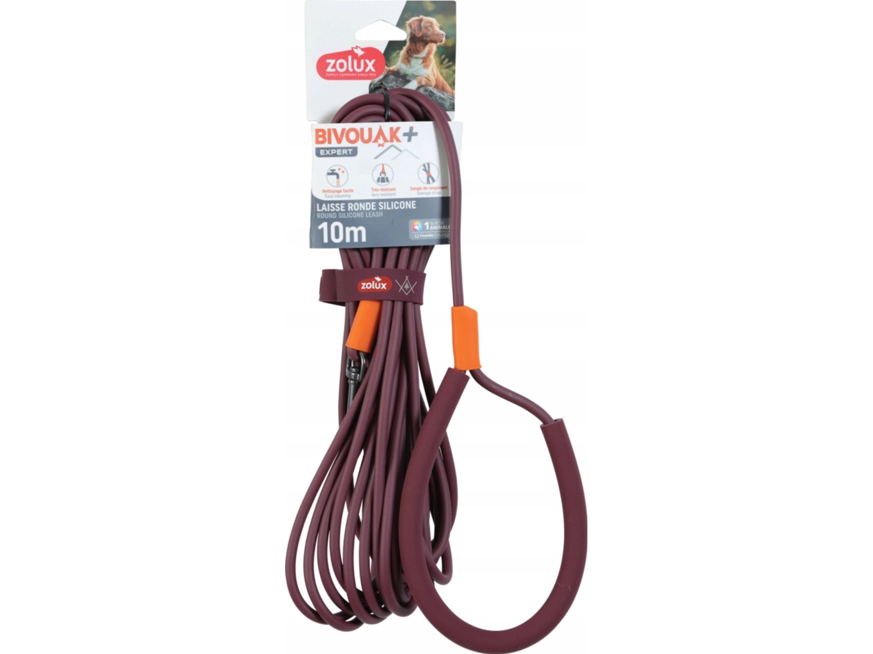 Zolux Runde Hundeleine Aus Silikon Bivouak Rot 10 M