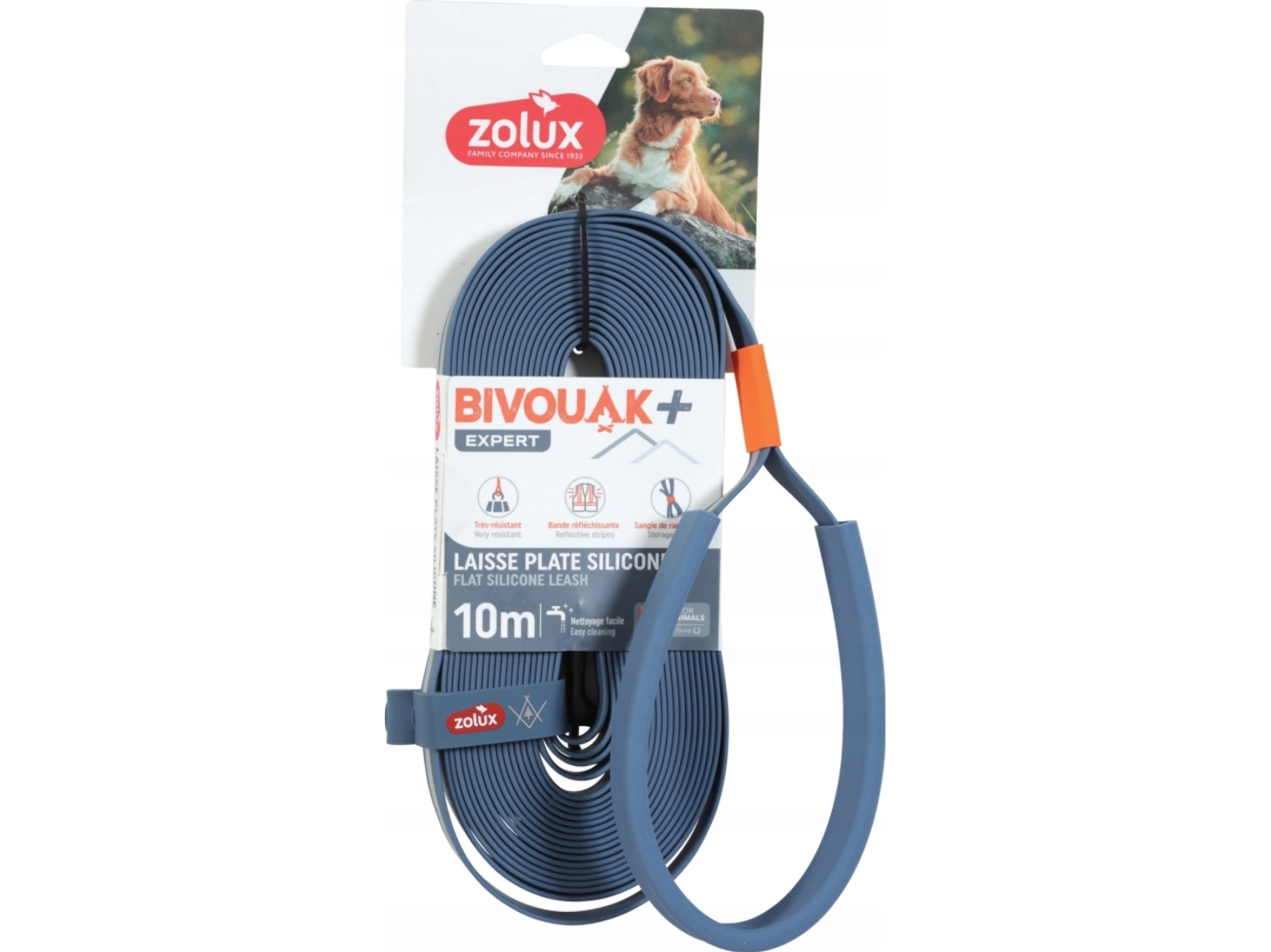 Zolux Flaches Hundeleine Aus Silikon Bivouak Blau 10 M